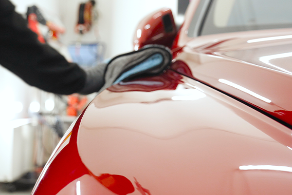 detailing a car with ceramic coating